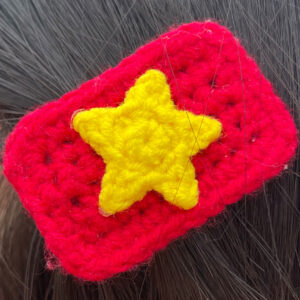 Vietnam Flag Knitted Hairpin Pair